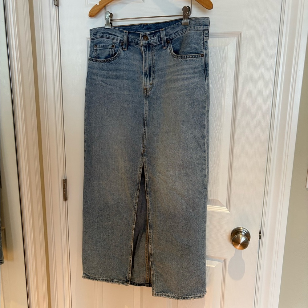 Levi's Blue Denim Midi Skirt